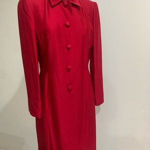 Ann Taylor Vintage Red Silk Coat